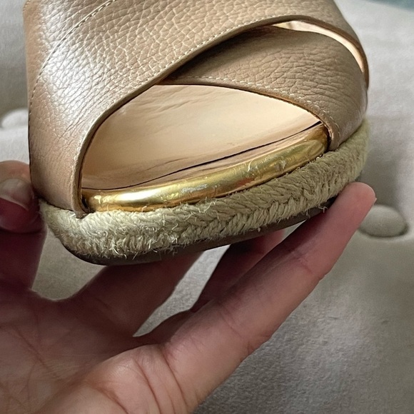 COLE HAAN Hart Sandal Espadrille Wedge Heel Strappy Saddle Brown Tan Size 11B - Picture 10 of 12